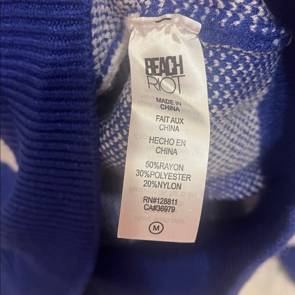 Beach Riot Blue Checkered Joey Sweater — Size M - Picture 7 of 7